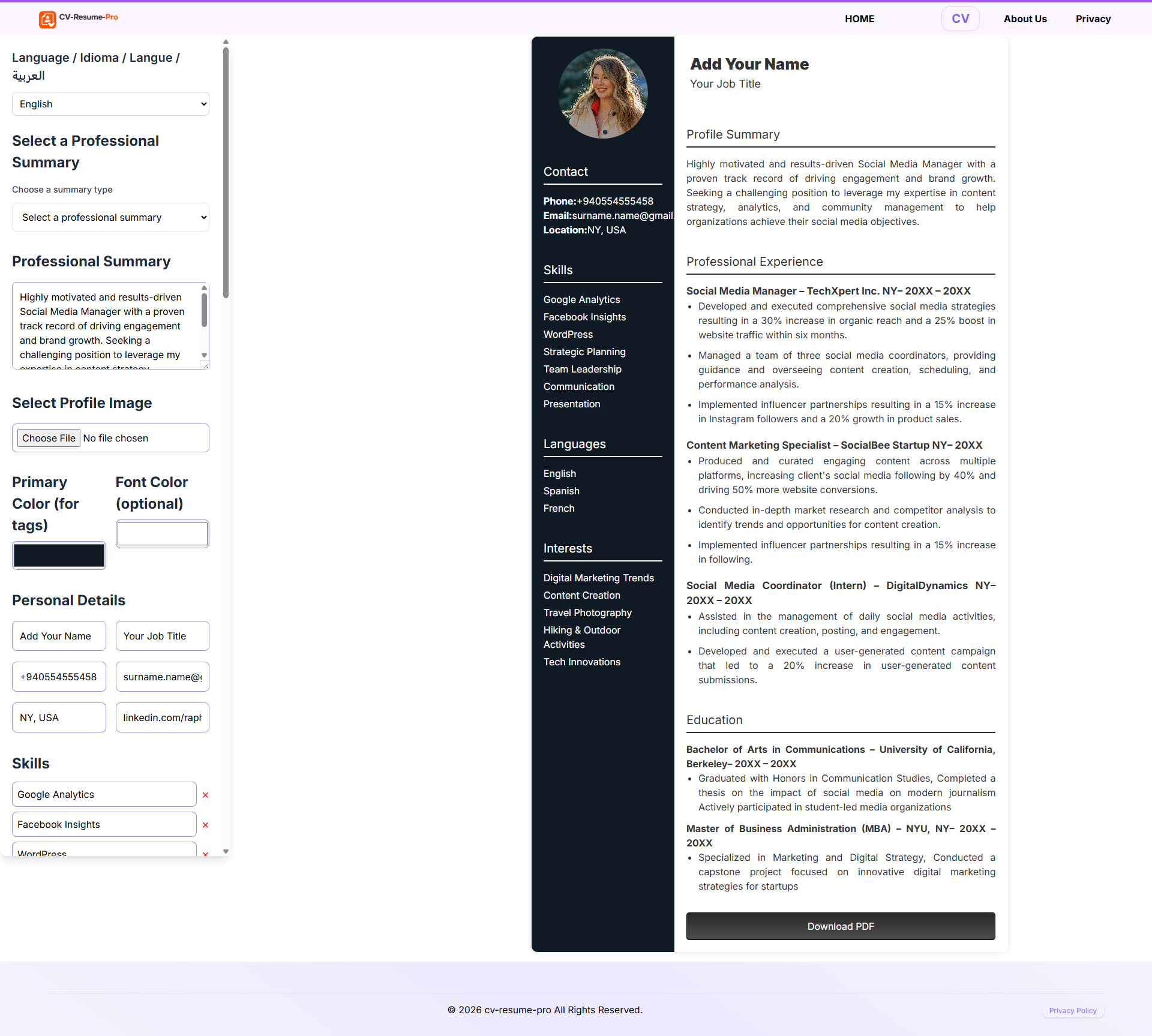 Interview winning resume template for professionals