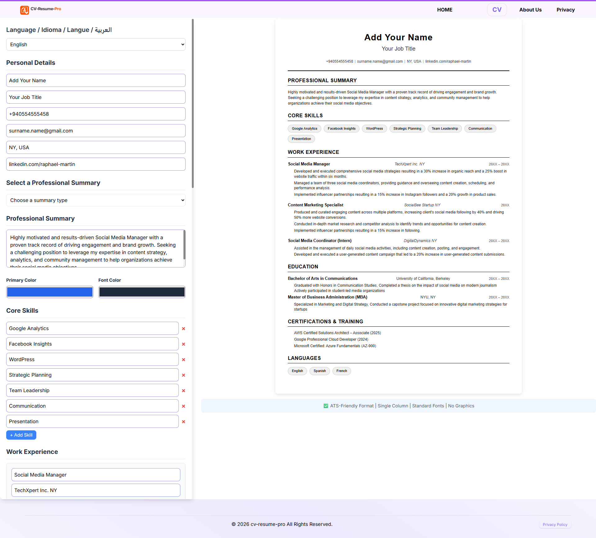 Resume format for government teachers and private school teachers
